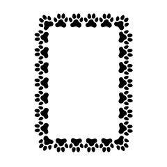 Rectangular frame made of paw prints