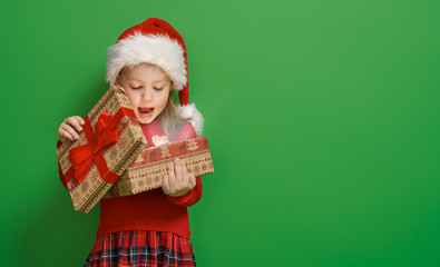 girl with Christmas gift