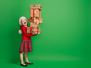 girl with Christmas gift