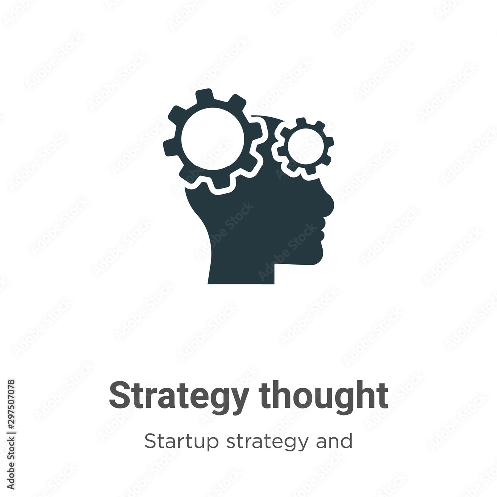 Poster strategy thought vector icon on white background. flat vector strategy thought icon symbol sign from