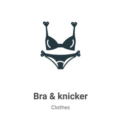 Bra & knicker vector icon on white background. Flat vector bra & knicker icon symbol sign from modern clothes collection for mobile concept and web apps design.