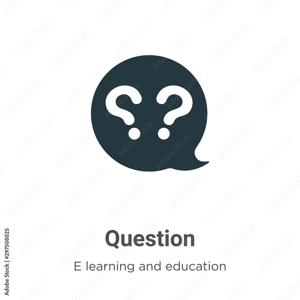 Poster question vector icon on white background. flat vector question icon symbol sign from modern e learni