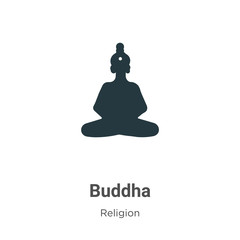 Buddha vector icon on white background. Flat vector buddha icon symbol sign from modern religion collection for mobile concept and web apps design.