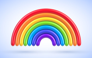Colorful rainbow arch 3d vector illustration