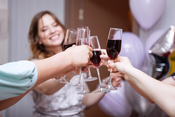 Glasses of wine.