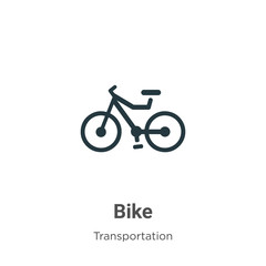 Bike vector icon on white background. Flat vector bike icon symbol sign from modern transportation collection for mobile concept and web apps design.