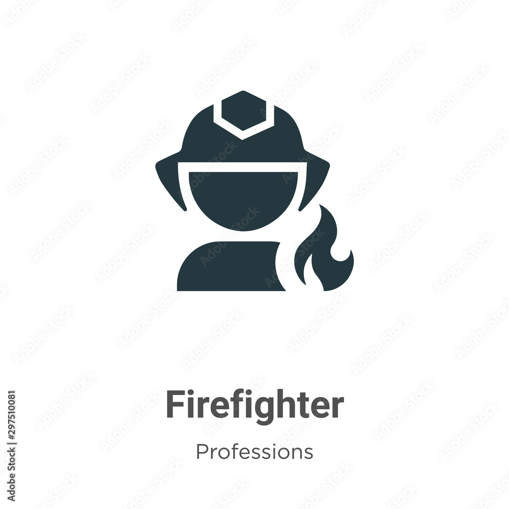 Poster firefighter vector icon on white background. flat vector firefighter icon symbol sign from modern pr