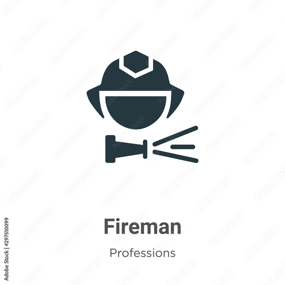 Poster fireman vector icon on white background. flat vector fireman icon symbol sign from modern profession