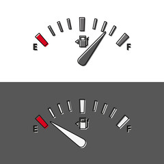 gas sensor set, full and empty tank