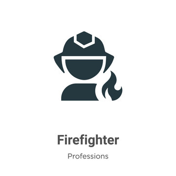 Firefighter vector icon on white background. Flat vector firefighter icon symbol sign from modern professions collection for mobile concept and web apps design.