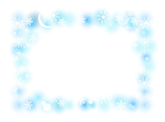 雪の結晶フレーム・飾り枠・グリーティングカードメッセージカード