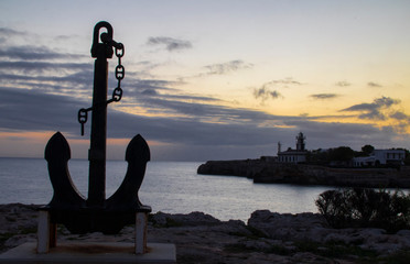 Fototapeta premium Atardecer en el puerto de Cuitadella (Menorca)