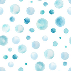 watercolor illustration bubbles, seamless pattern