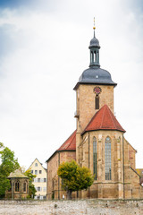 Fototapeta na wymiar Regenwindes Church in Lauffen am Neckar. Germany