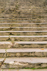The crumbling old concrete stairs