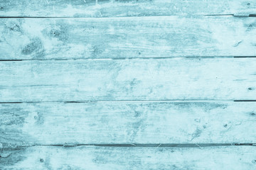 Old grunge wood plank texture background. Vintage blue wooden board wall have antique cracking...