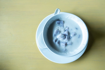 Taro coconut cream Thai dessert.