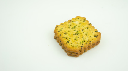 Vegetable crackers or biscuit isolated on white background