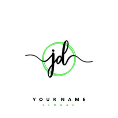 JD Initial handwriting logo vector