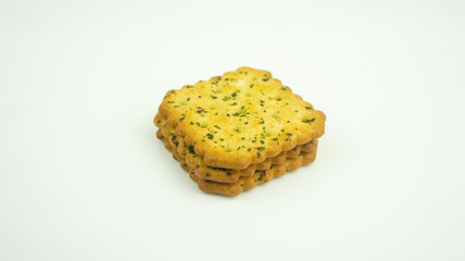 Vegetable crackers or biscuit isolated on white background