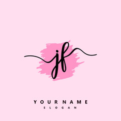 JF Initial handwriting logo vector