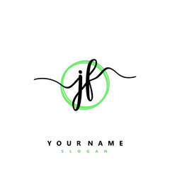 JF Initial handwriting logo vector