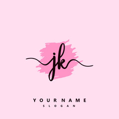 JK Initial handwriting logo vector