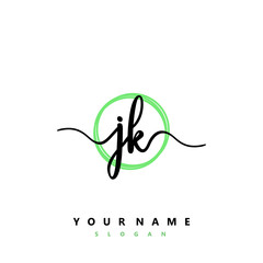 JK Initial handwriting logo vector