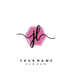 JL Initial handwriting logo vector