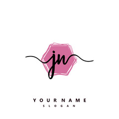JN Initial handwriting logo vector