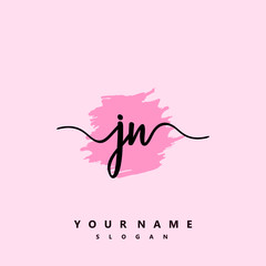 JN Initial handwriting logo vector