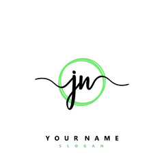 JN Initial handwriting logo vector