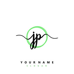 JP Initial handwriting logo vector