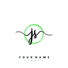 JS Initial handwriting logo vector