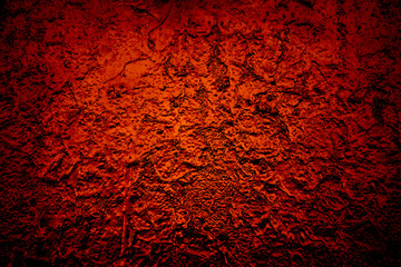 Grunge bloody wall plaster painted texture with metallic gloss. 