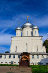 Fototapeta na wymiar Nikitsky cathedral of Nikitsky Monastery in Pereslavl-Zalessky, Russia. Golden ring of Russia