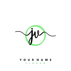 JV Initial handwriting logo vector