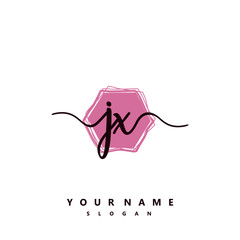 JX Initial handwriting logo vector