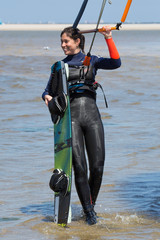 Kitesurferin in Action