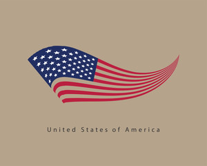 USA flag vector. Modern style United States of America symbol. American banner design element