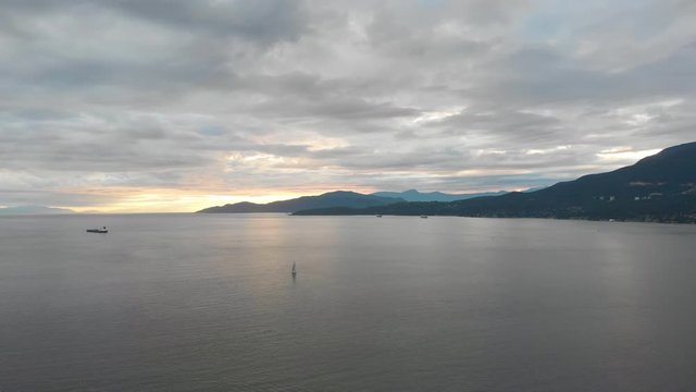 Ocean View from Stanley Park in Vancouver, Canada filmed at 4K at 29.97fps