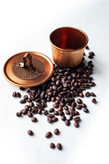 Vietname coffee, a device for making drift coffee with a strange shape Coffee bean that are grown in the country, especially the aroma, aroma, mellow taste.