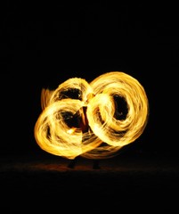 Fire flames on dark background