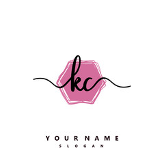 KC Initial handwriting logo vector