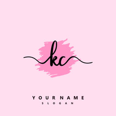 KC Initial handwriting logo vector