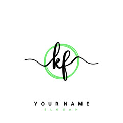 KF Initial handwriting logo vector