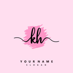 KH Initial handwriting logo vector