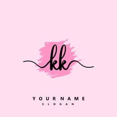 KK Initial handwriting logo vector