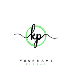 KP Initial handwriting logo vector