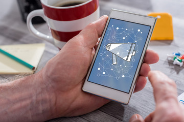 Digital marketing concept on a smartphone